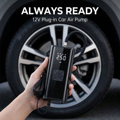 150PSI Portable Car Tire Air Pump With SOS Light, Deflate Function And Digital Pressure Gauge- Fits Cars, Bikes, Motorcycles And Sports Balls- USB Powered, Car Tire Air Pump