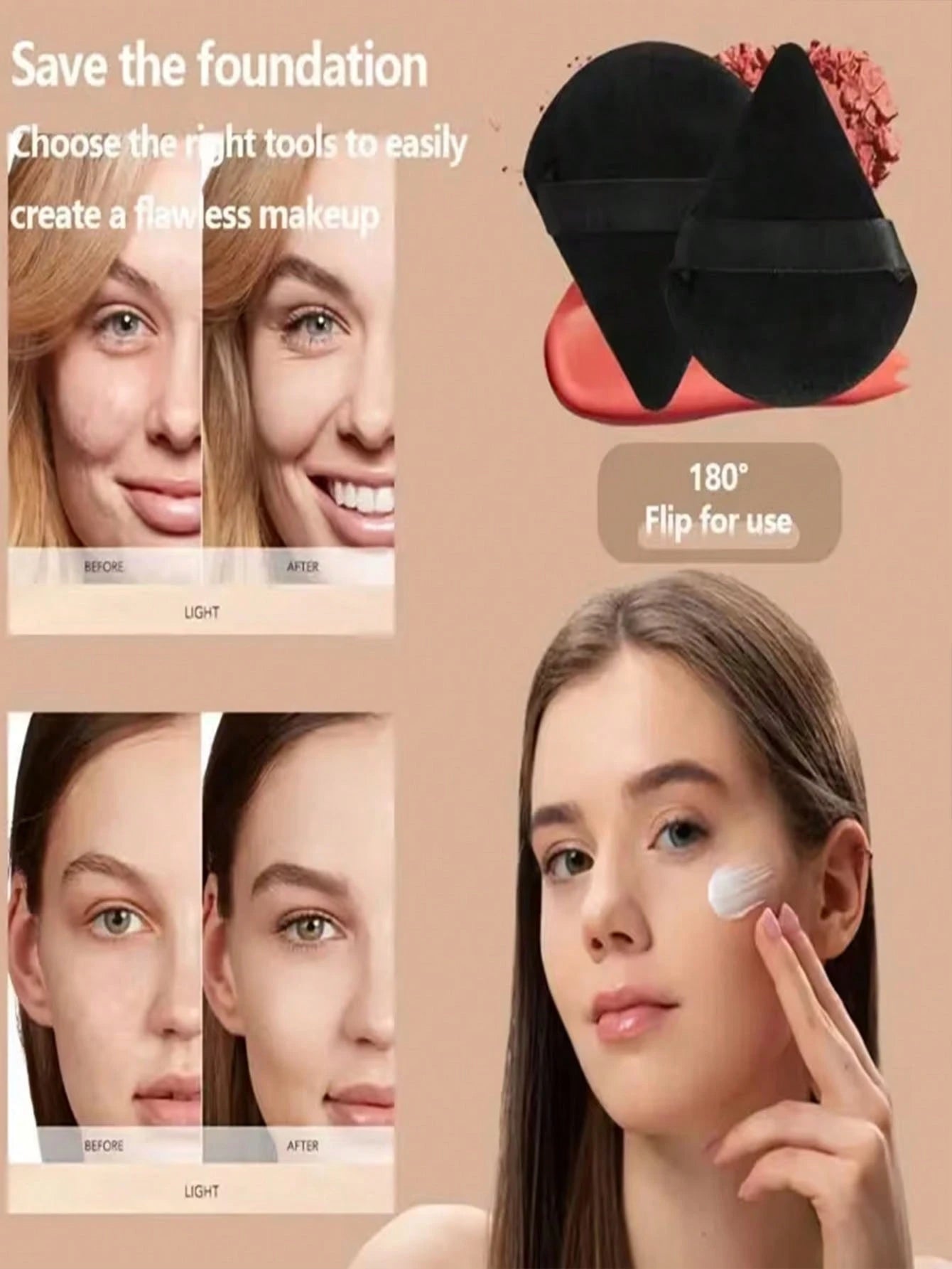 15pcs Makeup Brush Set, Including 2pcs Black Triangle Makeup Sponges, Soft And Skin-Friendly, Plus 13pcs Makeup Brushes For Blush, Liquid Lipstick, Eyebrow Pencil, Lip Gloss, Concealer, Eyeshadow, Hig