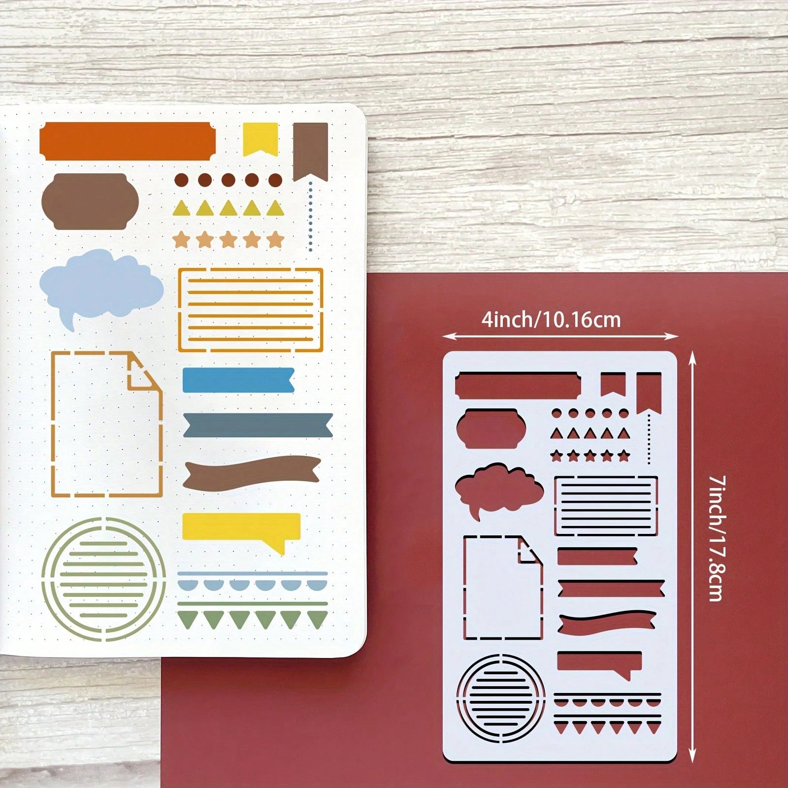 15pcs Reusable Planner Templates, 4"X7" Bullet Journal/Diary/Notebook/Scrapbook/Drawing Templates
