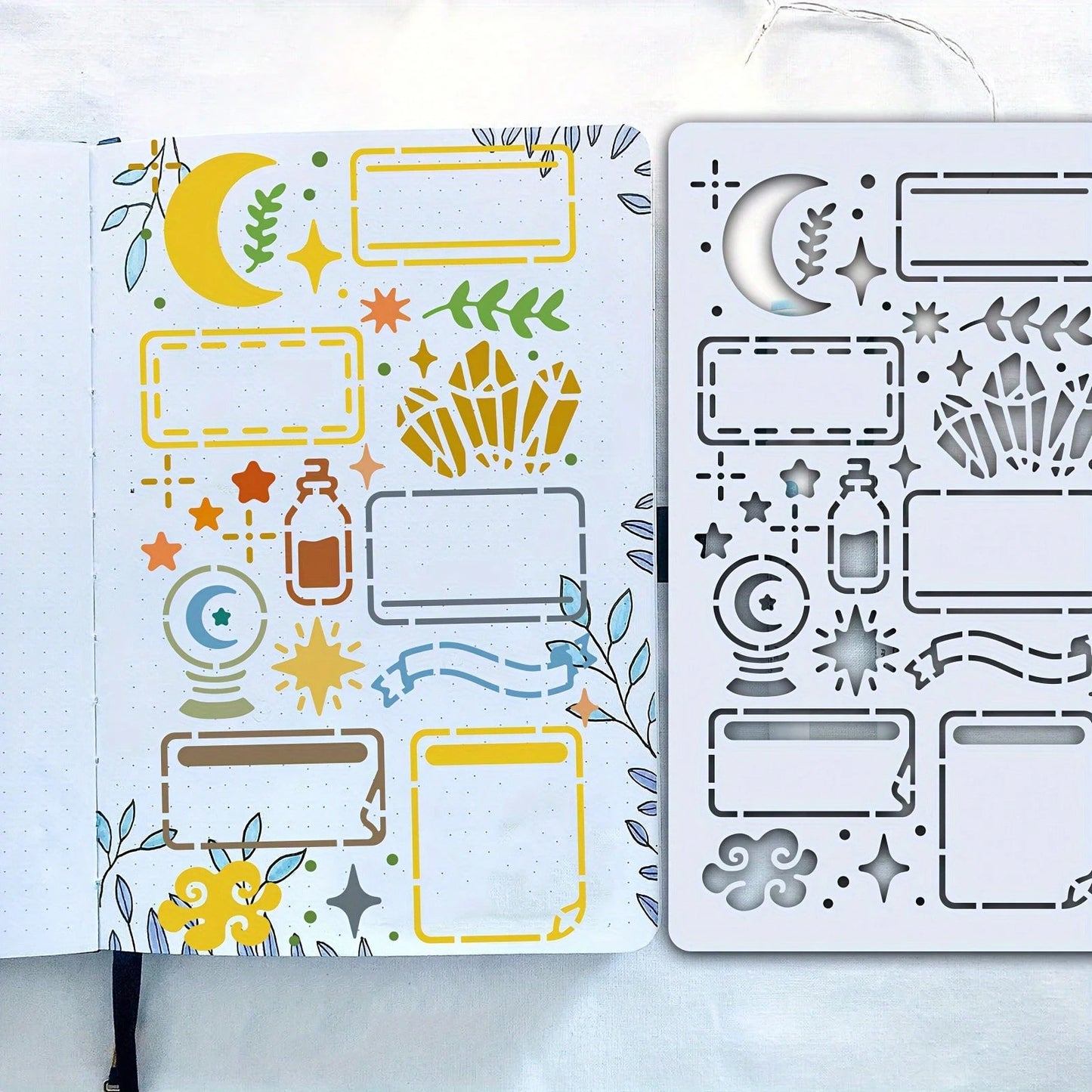 15pcs Reusable Planner Templates, 4"X7" Bullet Journal/Diary/Notebook/Scrapbook/Drawing Templates