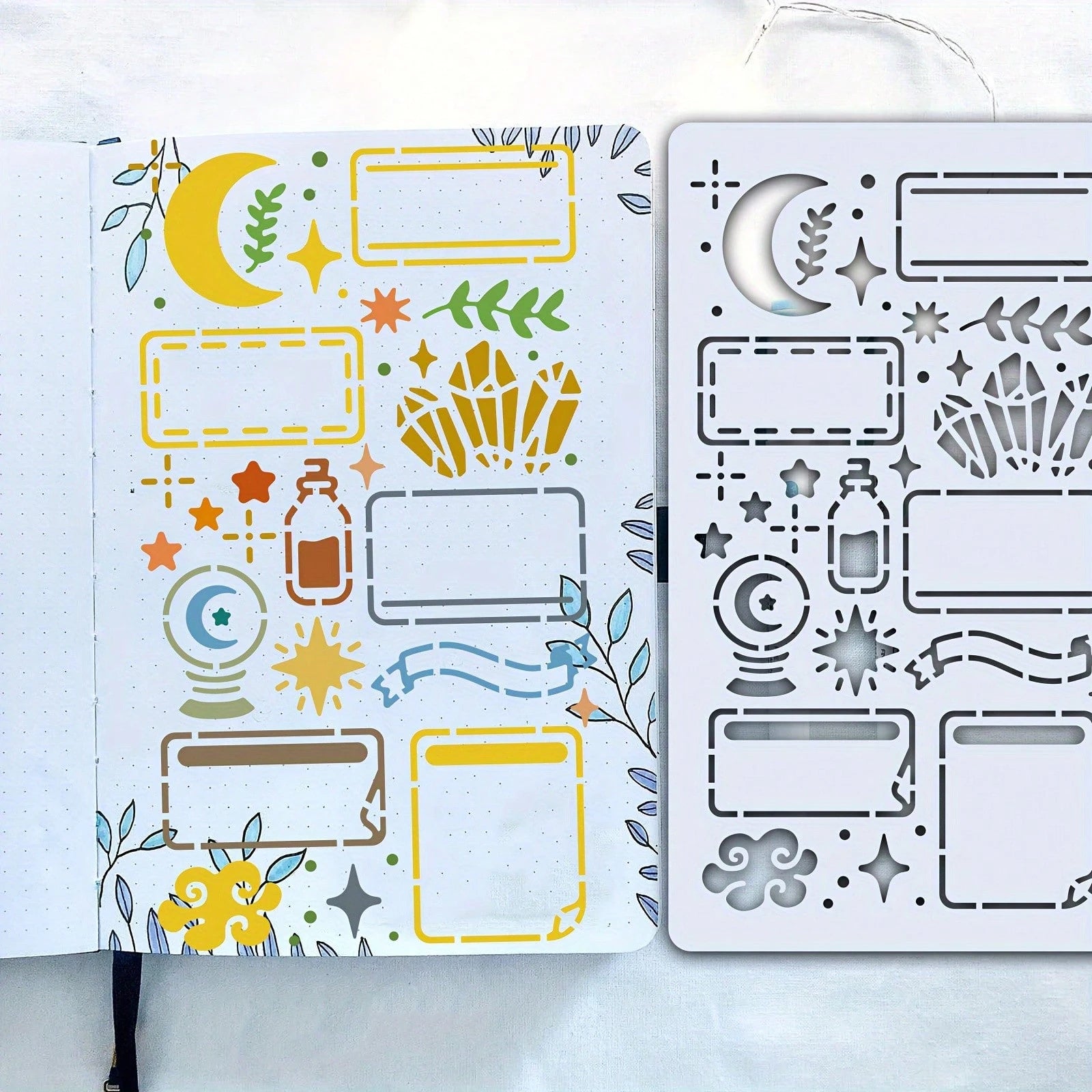 15pcs Reusable Planner Templates, 4"X7" Bullet Journal/Diary/Notebook/Scrapbook/Drawing Templates