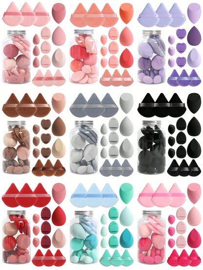 15pcs Spring Makeup Brush Set With Storage Tube, Multi-Functional Makeup Tools, Beauty Makeup Sponges For Blending BB Cream, Foundation, Powder To Create Flawless Complexion, Also Can Be Used With Con
