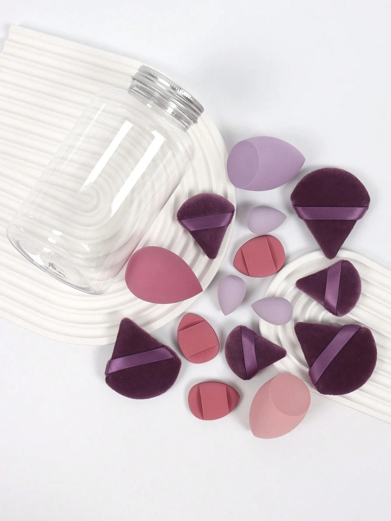 15pcs Spring Makeup Brush Set With Storage Tube, Multi-Functional Makeup Tools, Beauty Makeup Sponges For Blending BB Cream, Foundation, Powder To Create Flawless Complexion, Also Can Be Used With Con