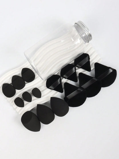 15pcs Spring Makeup Brush Set With Storage Tube, Multi-Functional Makeup Tools, Beauty Makeup Sponges For Blending BB Cream, Foundation, Powder To Create Flawless Complexion, Also Can Be Used With Con