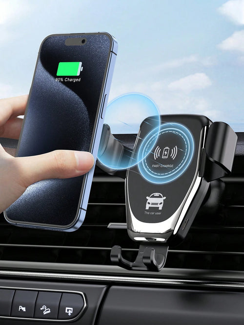 15W Gravity Sensing Wireless Car Charger, Compatible With Apple, Android QI Standard Smartphones, Wireless Charger Compatible With IPhone 8/X/11/12/13/14/15/16/17 Series