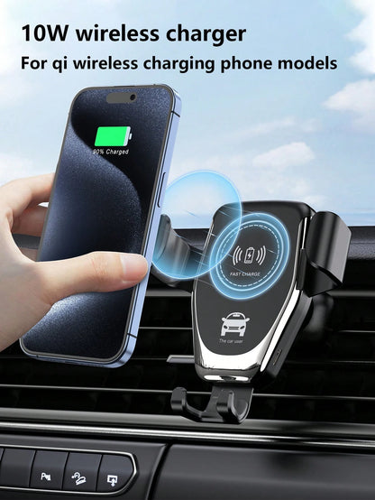 15W Gravity Sensing Wireless Car Charger, Compatible With Apple, Android QI Standard Smartphones, Wireless Charger Compatible With IPhone 8/X/11/12/13/14/15/16/17 Series