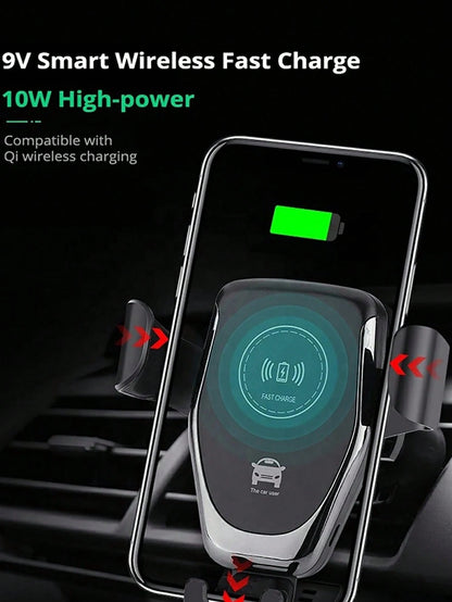 15W Gravity Sensing Wireless Car Charger, Compatible With Apple, Android QI Standard Smartphones, Wireless Charger Compatible With IPhone 8/X/11/12/13/14/15/16/17 Series