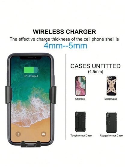 15W Gravity Sensing Wireless Car Charger, Compatible With Apple, Android QI Standard Smartphones, Wireless Charger Compatible With IPhone 8/X/11/12/13/14/15/16/17 Series