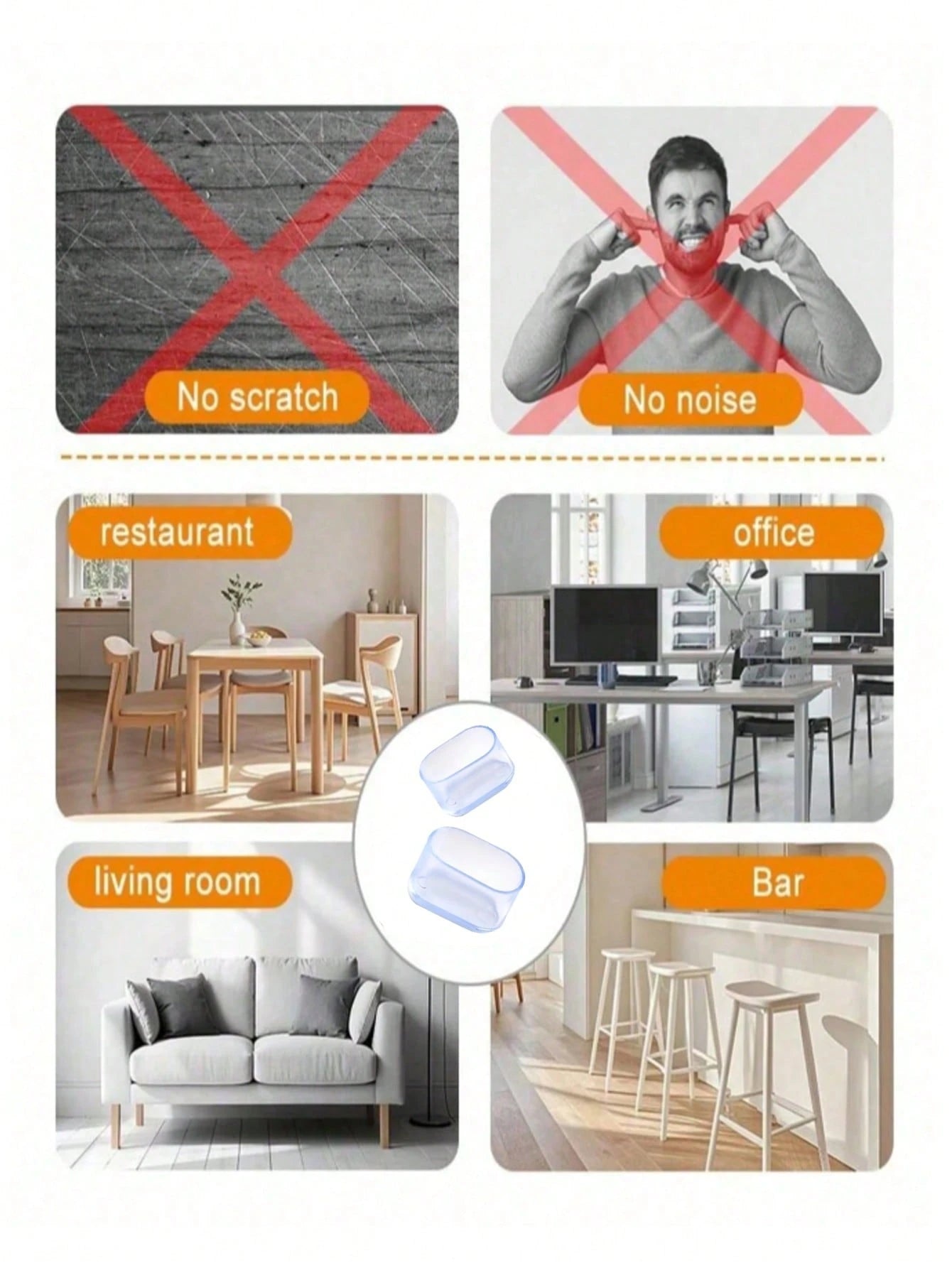 16/8/4pcs Thickened Silicone Furniture Leg Pads- Transparent Table Leg Covers, Chair Foot Pads- Silent, Noise-Reducing, Floor Protection, Wear-Resistant And Protect Chair Legs, Suitable For Sofa, St