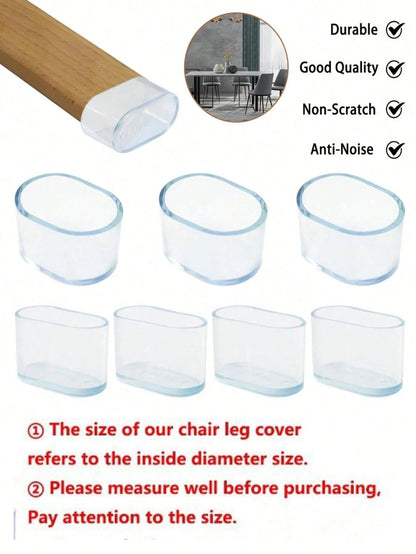 16/8/4pcs Thickened Silicone Furniture Leg Pads- Transparent Table Leg Covers, Chair Foot Pads- Silent, Noise-Reducing, Floor Protection, Wear-Resistant And Protect Chair Legs, Suitable For Sofa, St