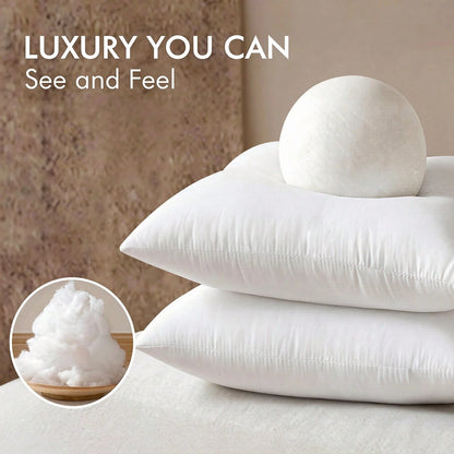 18-Inch 20-Inch 22-Inch Multi-Pack White Pillow Inserts, 2pcs 4pcs 100% Microfiber Filled. Compatible With Various Pillowcases, Machine Washable & Hypoallergenic, Bohemian Style. Suitable For Beds And