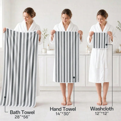 18pcs Soft And Absorbent Towel Set Quick-Dry Towels For Bathroom, Sports And Beach Includes 2 Bath Towels, 6 Hand Towels, 10 Washcloths Lightweight And Skin-Friendly Essentials
