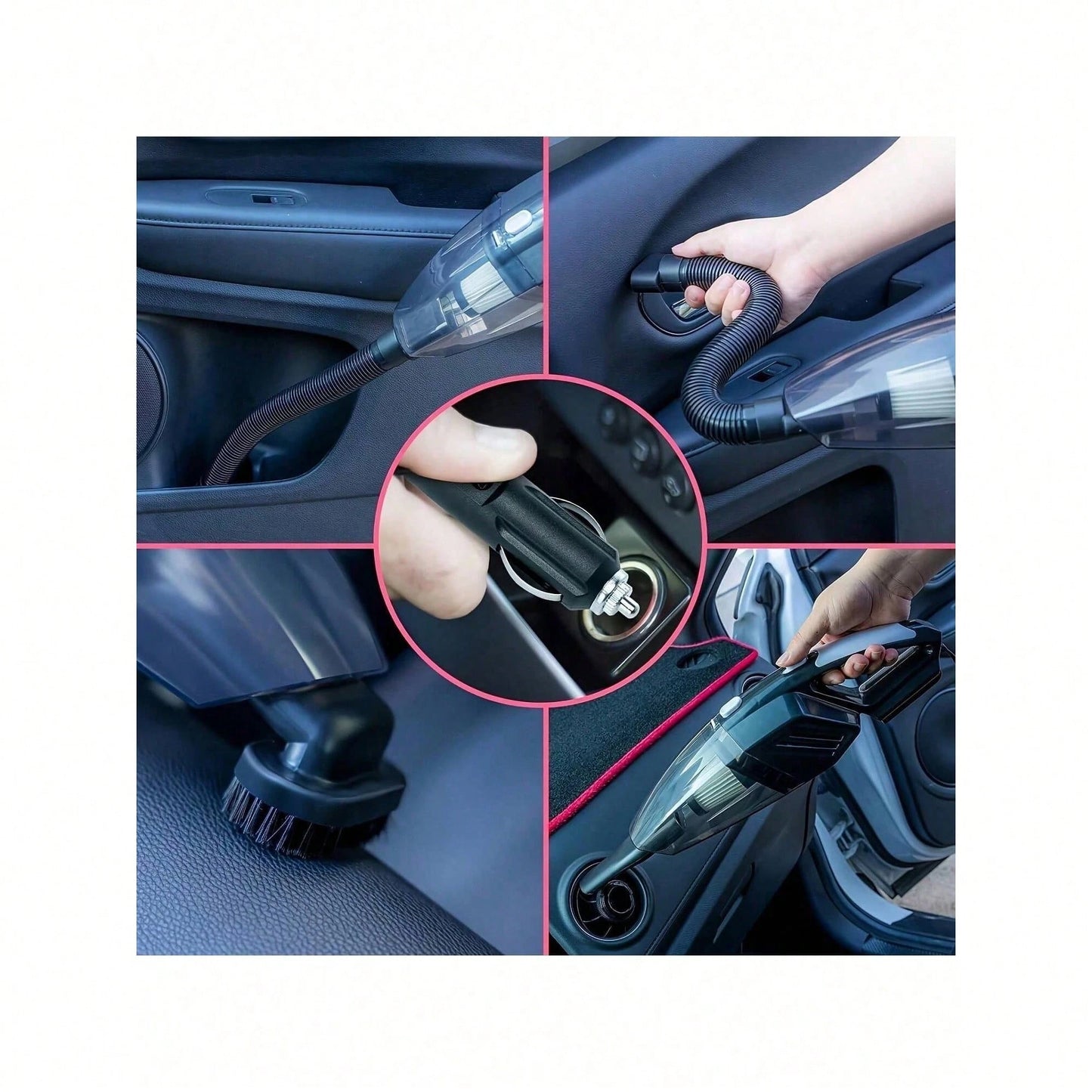 19pcs/Set Car Cleaning Wash Kit Interior Detailing Cleaner Kit With High Power Handheld Vacuum, Brush Set, Windshield Tool, Duster, Towels, Complete Car Care Tool