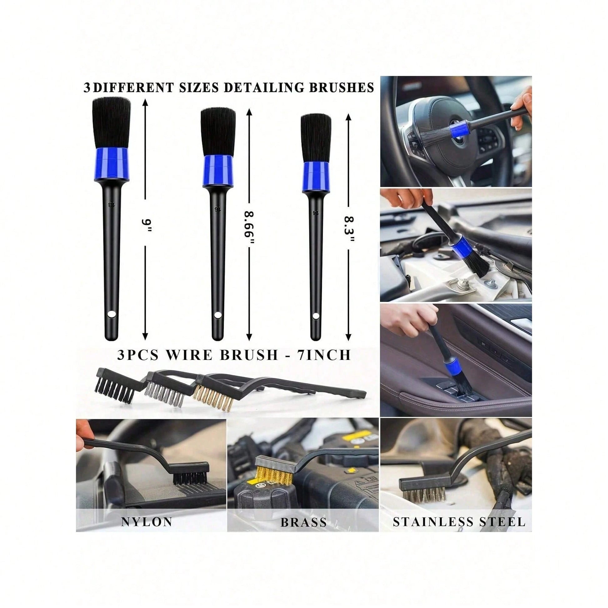 19pcs/Set Car Cleaning Wash Kit Interior Detailing Cleaner Kit With High Power Handheld Vacuum, Brush Set, Windshield Tool, Duster, Towels, Complete Car Care Tool