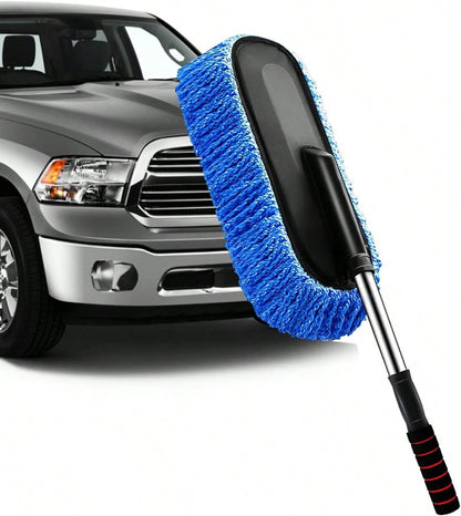 1Pack Car Cleaning Kit, Extendable Microfiber Dust Brush/Scratch Free Car Dash Duster/Soft Car Interior Brush For Vehicles Motorcycle And Home Cleaning Tools