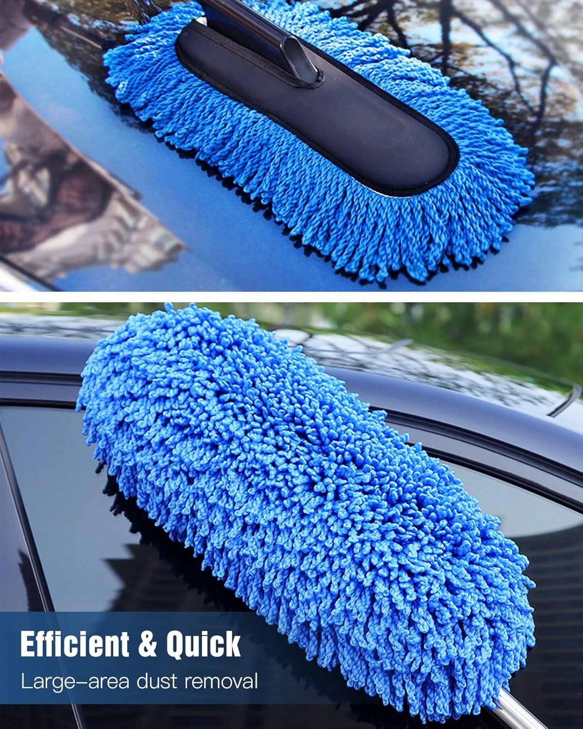 1Pack Car Cleaning Kit, Extendable Microfiber Dust Brush/Scratch Free Car Dash Duster/Soft Car Interior Brush For Vehicles Motorcycle And Home Cleaning Tools