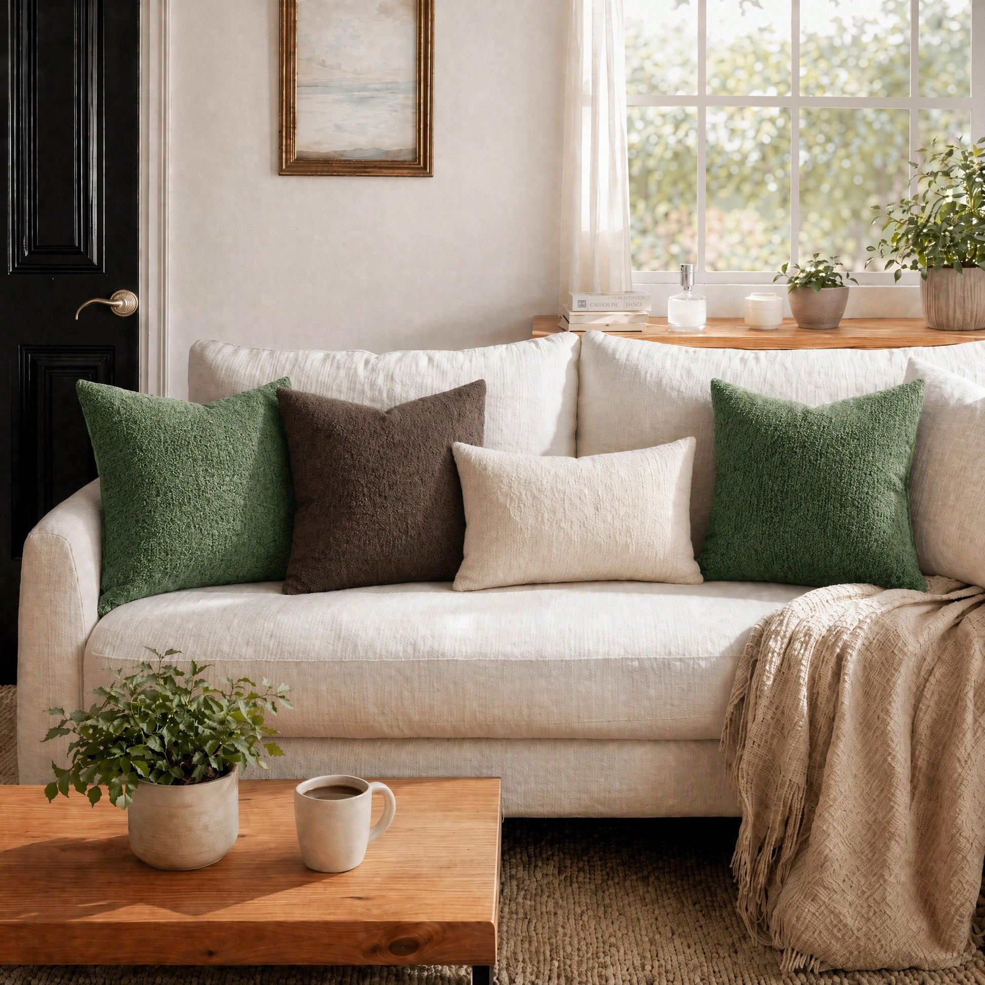 1pc 18x18 Inch Brown Sofa Pillow Case, Soft Comfortable Textured Chenille Pillow Cover, Suitable For Home Decor, Sofa, Living Room Cushion, Bedroom