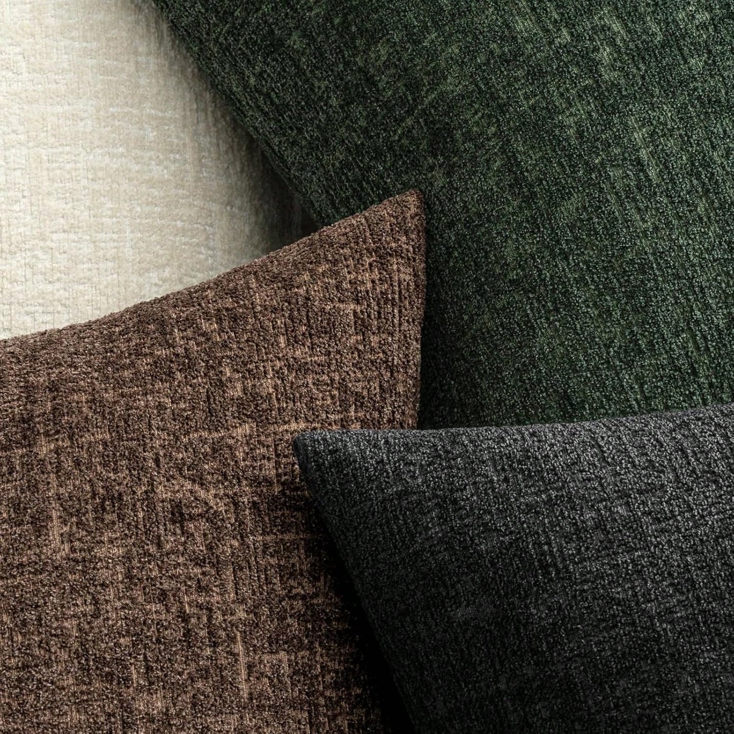 1pc 18x18 Inch Brown Sofa Pillow Case, Soft Comfortable Textured Chenille Pillow Cover, Suitable For Home Decor, Sofa, Living Room Cushion, Bedroom