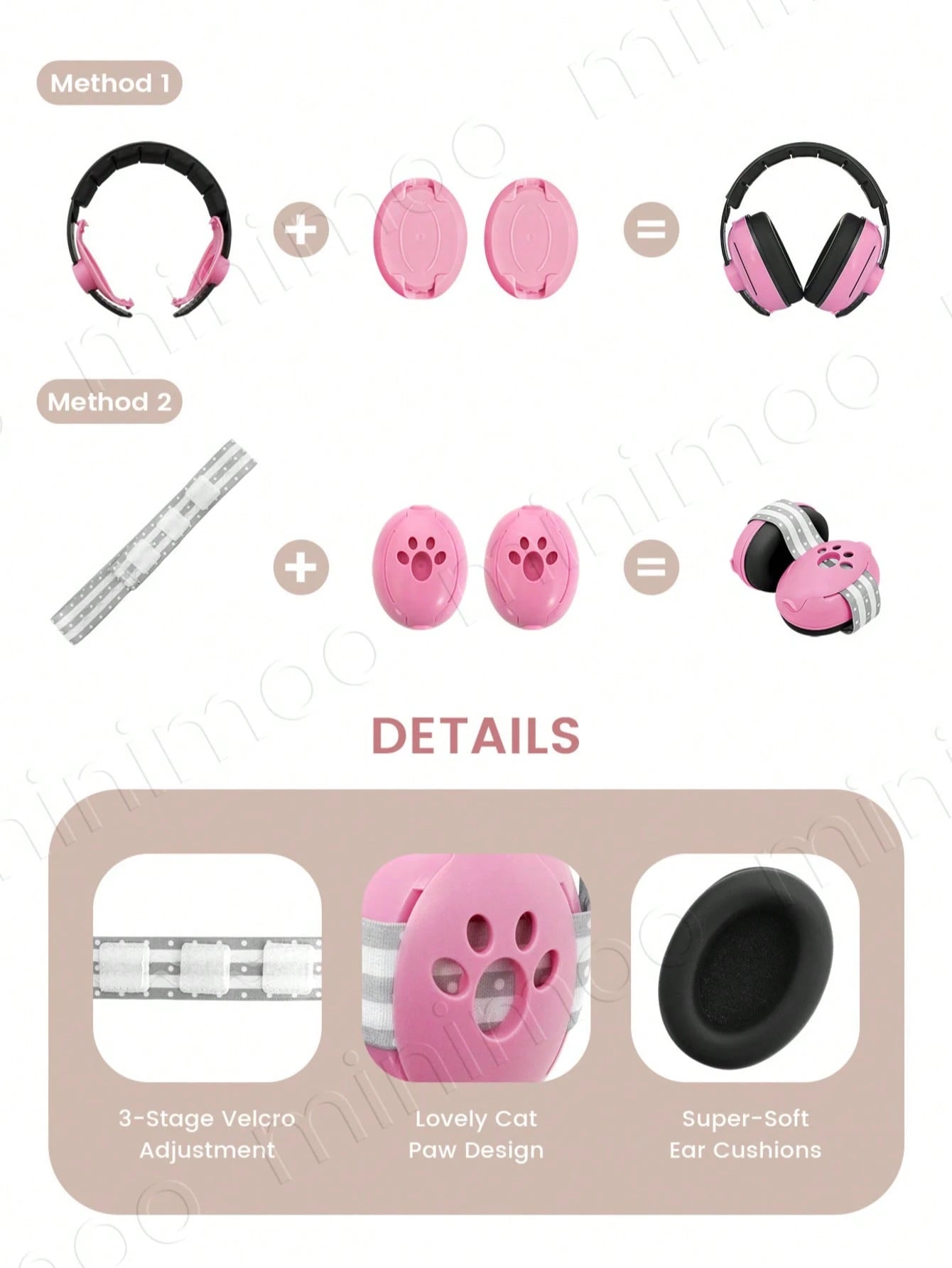 1PC 2-In-1 Noise Cancelling Headphones For Kids, Babies Ear Protection Earmuffs Noise Reduction For 0-3 Years Babies, Toddlers, Infant
