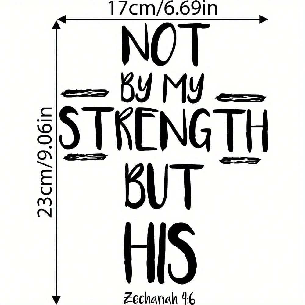 1pc/2pcs/3pcs Christian Bible Themed Heat Transfer Stickers, 3-Piece Set, Suitable As Christian Gifts, Bible Verse Gifts, "Not By Might Nor By Power, But By My Spirit" Washable Heat Transfer Stickers