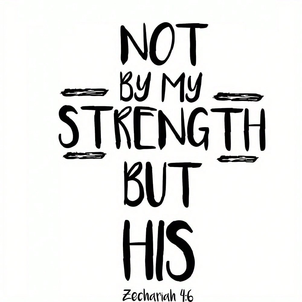 1pc/2pcs/3pcs Christian Bible Themed Heat Transfer Stickers, 3-Piece Set, Suitable As Christian Gifts, Bible Verse Gifts, "Not By Might Nor By Power, But By My Spirit" Washable Heat Transfer Stickers