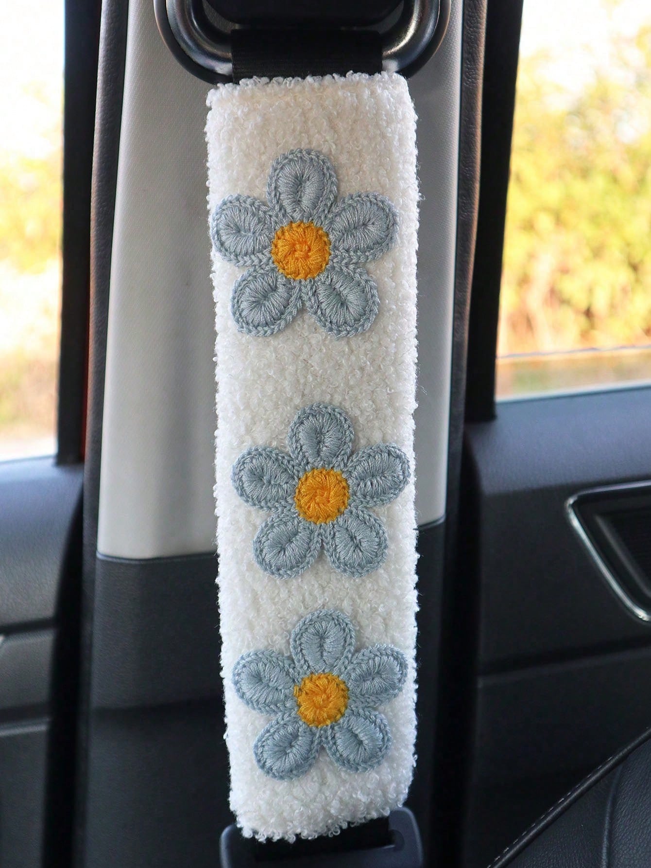 1pc/2pcs Car Seat Belt Shoulder Protector Fresh Floral Car Seat Belt Protector Soft And Comfortable