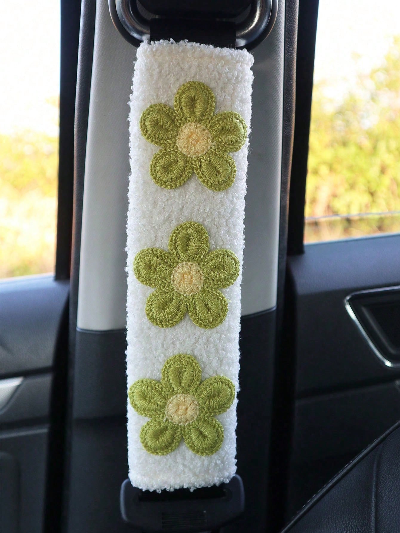1pc/2pcs Car Seat Belt Shoulder Protector Fresh Floral Car Seat Belt Protector Soft And Comfortable