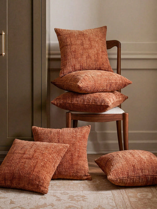 1PC/2PCS Halloween, Halloween Decoration, Caramel Color 3D Textured Chenille Pillowcase 400gsm, High Weight Double-Sided Same Fabric, Vintage Luxury Living Room Sofa Cushion Cover Without Insert