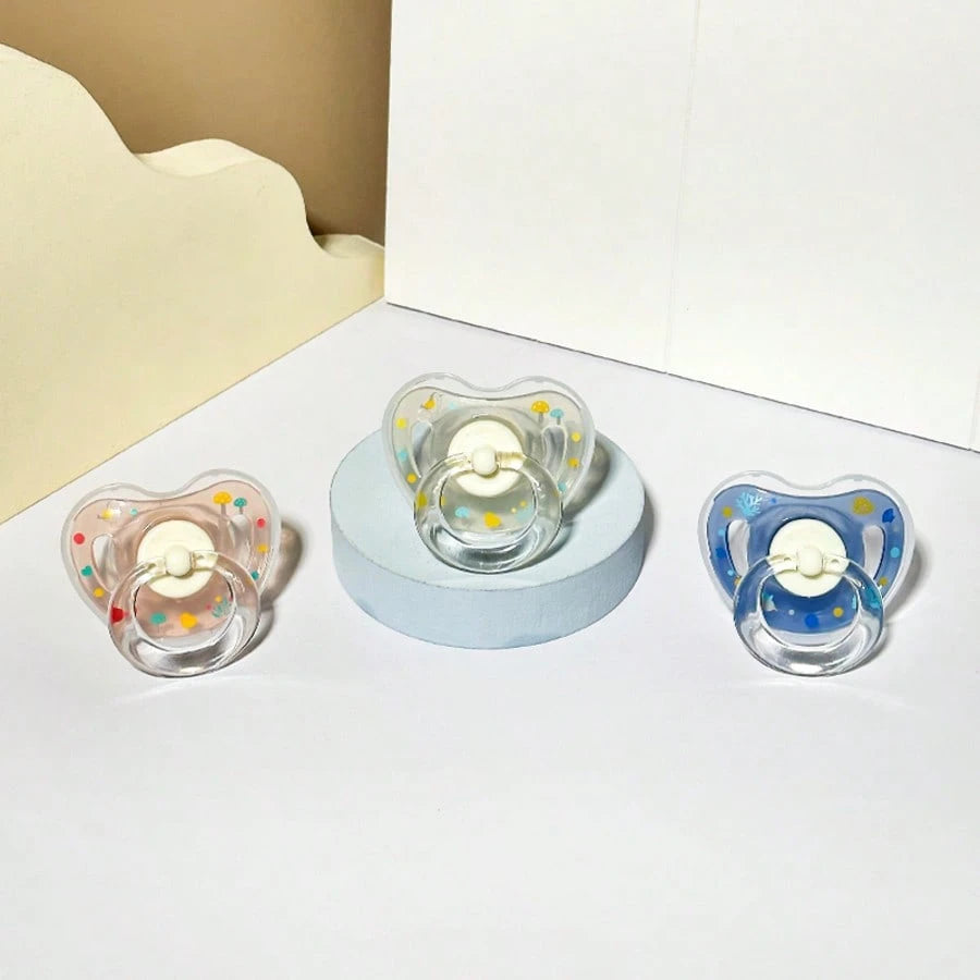 1pc/2pcs Silicone Baby Pacifier With Dust Cover, 100% Silicone Nipple, Orthodontic Infant Pacifier, Newborn Essential, Gentle Care For Baby Skin