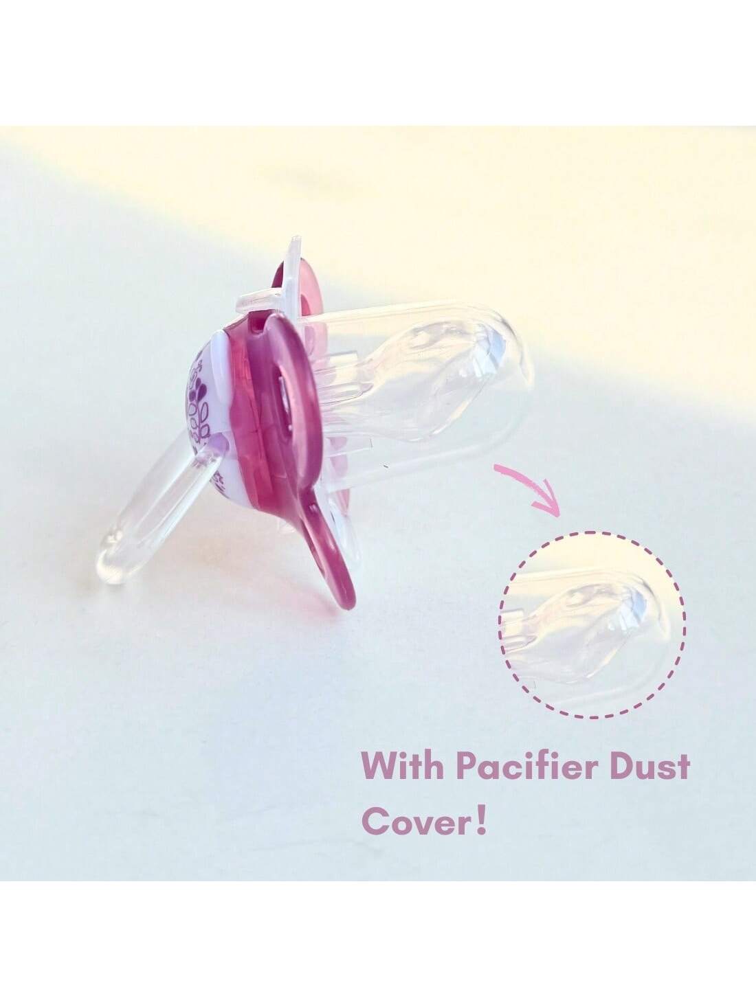 1pc/2pcs Silicone Baby Pacifier With Dust Cover, 100% Silicone Nipple, Orthodontic Infant Pacifier, Newborn Essential, Gentle Care For Baby Skin