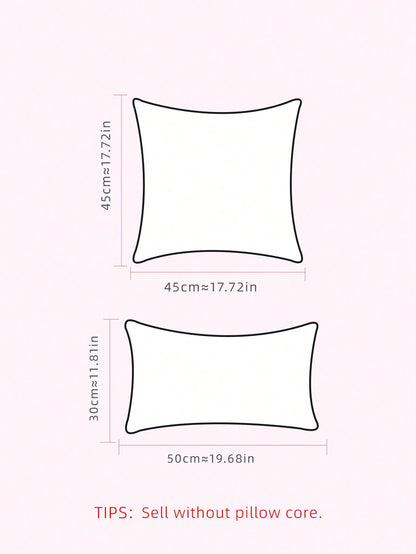 1pc/2pcs STAYCOZY Slogan Throw Pillow Cover, Chenille Fabric Nordic Style Embroidered Plush Cushion Cover, Suitable For Beach Chair, Living Room, Garden Sofa, Holiday Room Decor, All Season, 30*50cm