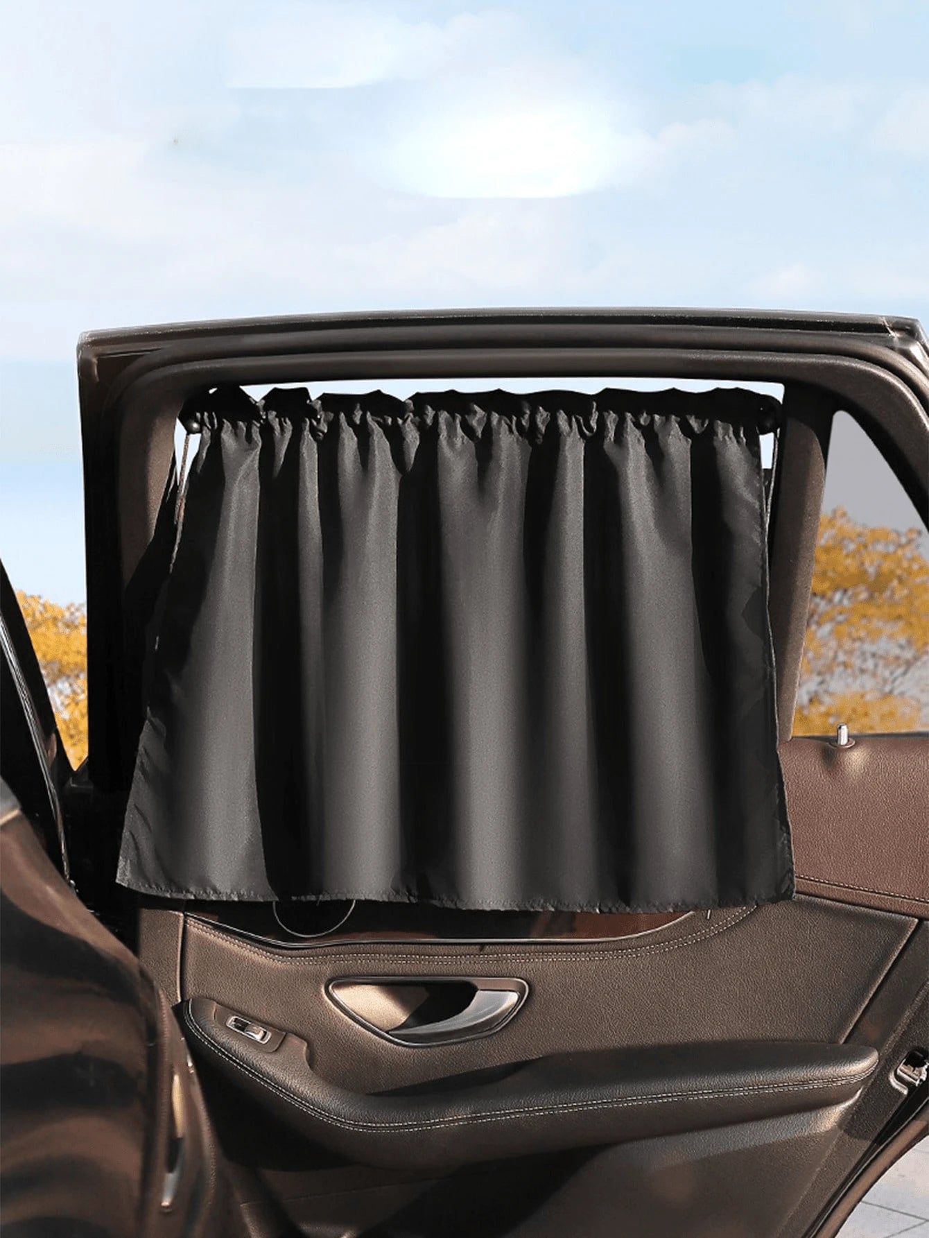 1pc/2pcs Suction Cup Car Window Sunshade, Thick Fabric Blocks UV Rays And Heat, Adjustable Design Ensures Privacy, Easy Installation, Suitable For Most Car Models