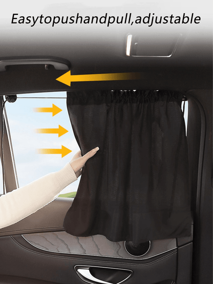 1pc/2pcs Suction Cup Car Window Sunshade, Thick Fabric Blocks UV Rays And Heat, Adjustable Design Ensures Privacy, Easy Installation, Suitable For Most Car Models