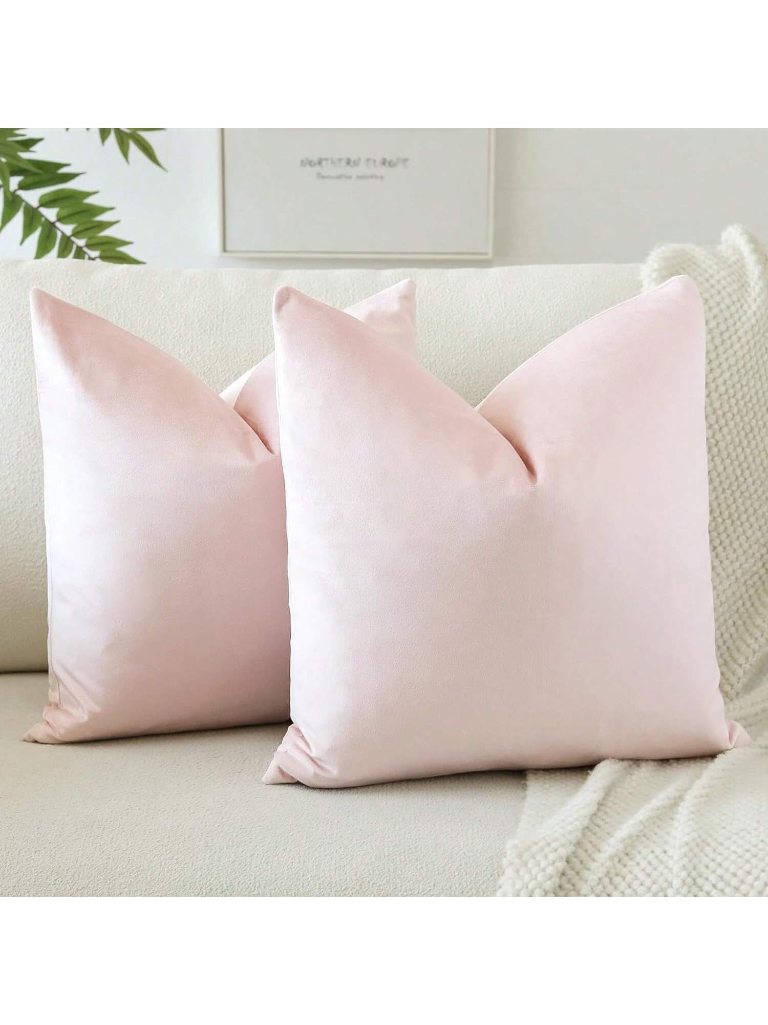 1pc/2pcs Velvet Solid Navy Blue Decorative Throw Pillow Cover (Pillow Insert Not Included), Square Cushion Cover, Holiday Home Decor Pillow, Soft & Comfortable Linen-Like Fabric, Modern Decor For Sofa