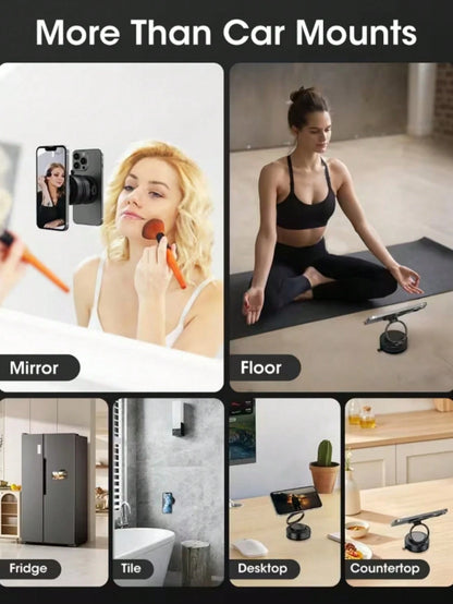 1pc 360° Adjustable Magnetic Car Phone Holder, Hands-Free Suction Cup Magnetic Phone Mount, Universal Stable Dashboard & Windshield Phone Bracket, Suitable For All Smartphones, Convenient Driving Navi