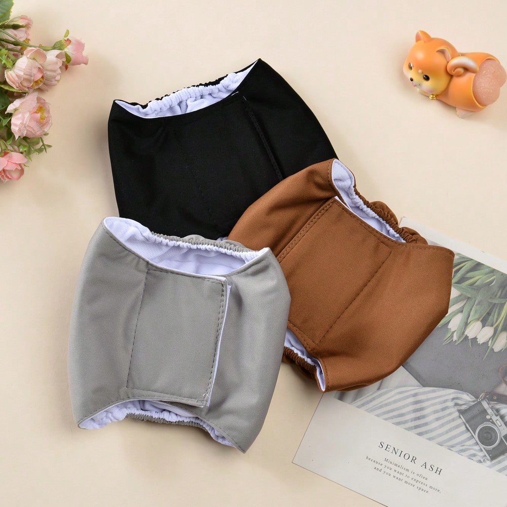 1pc/3pcs Reusable High Absorbency Male Dog Diapers, Washable Belly Bands For Male Dog Incontinence And Puppy Training