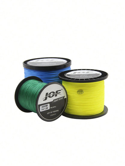 1pc 4-Strand PE Fishing Line, 300m/500m/1000m, Super Strong Tensile Strength, Wear-Resistant, Ultra Smooth, Far Casting Distance, 8-80lbs, Random Sticker