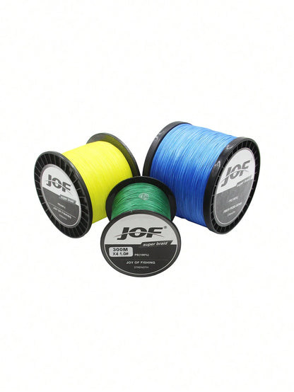 1pc 4-Strand PE Fishing Line, 300m/500m/1000m, Super Strong Tensile Strength, Wear-Resistant, Ultra Smooth, Far Casting Distance, 8-80lbs, Random Sticker