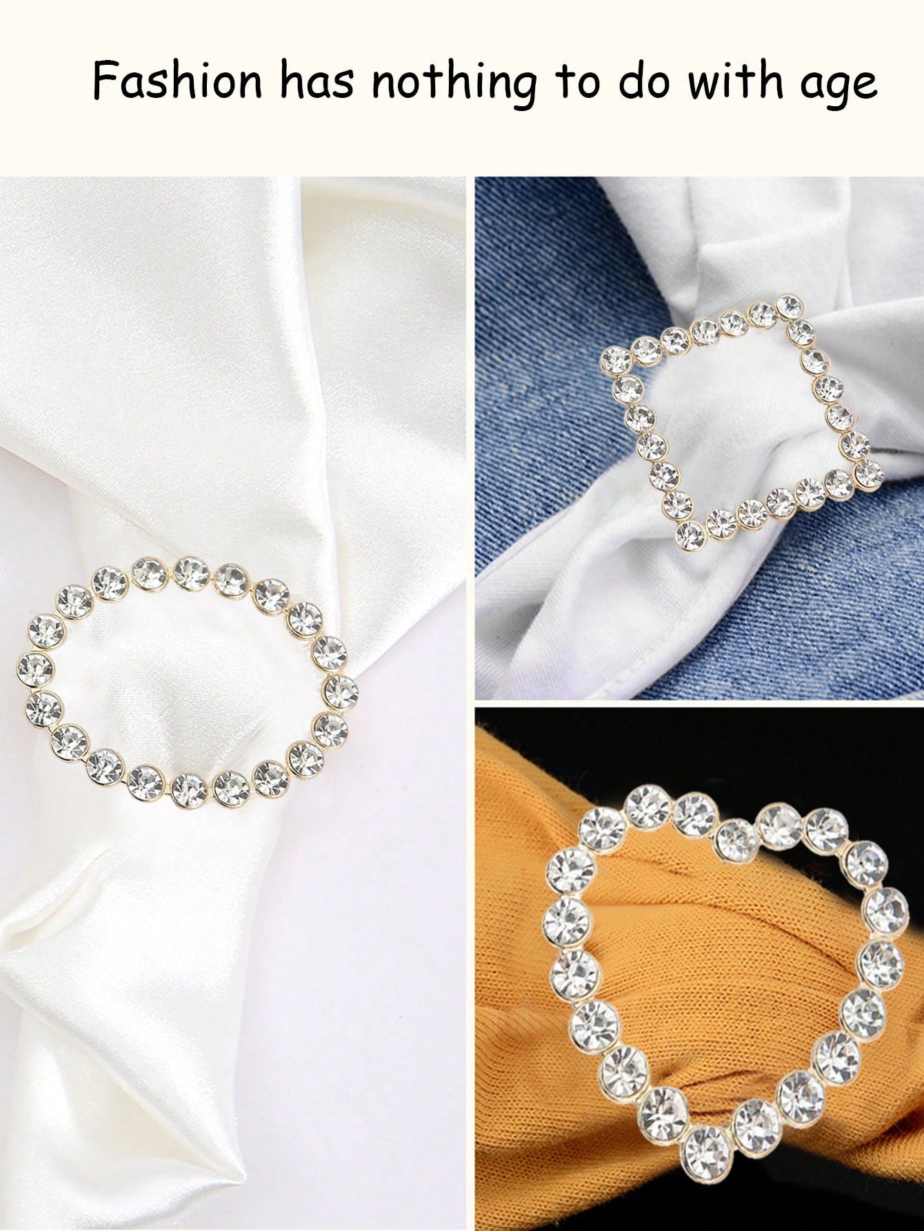 1pc/4pcs Fashion Diamond Buckle Clasp For Men/Women Shirt Jacket Clothing Decorative Accessories- Fashionable Alloy Rhinestone D-Ring Scarf Clip, Shirt Bottom Knot Fasteners