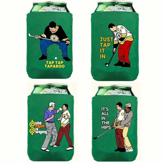 1pc/4pcs Funny Golf Can Coolers- Golf Can Sleeve For Beer, Reusable Neoprene Beer Cozy Bulk For Golf Game Party Supplies, Great Birthday Gift/Christmas Gift/Halloween Gift/Thanksgiving Gift/Father's