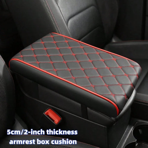 1pc 5cm/2in Thick Car Armrest Pad, Thickened Center Console Cushion, PU Leather Material, Elegant Star Pattern, Solves Pet Damage To Car Interior, Makes Your Journey Pleasant
