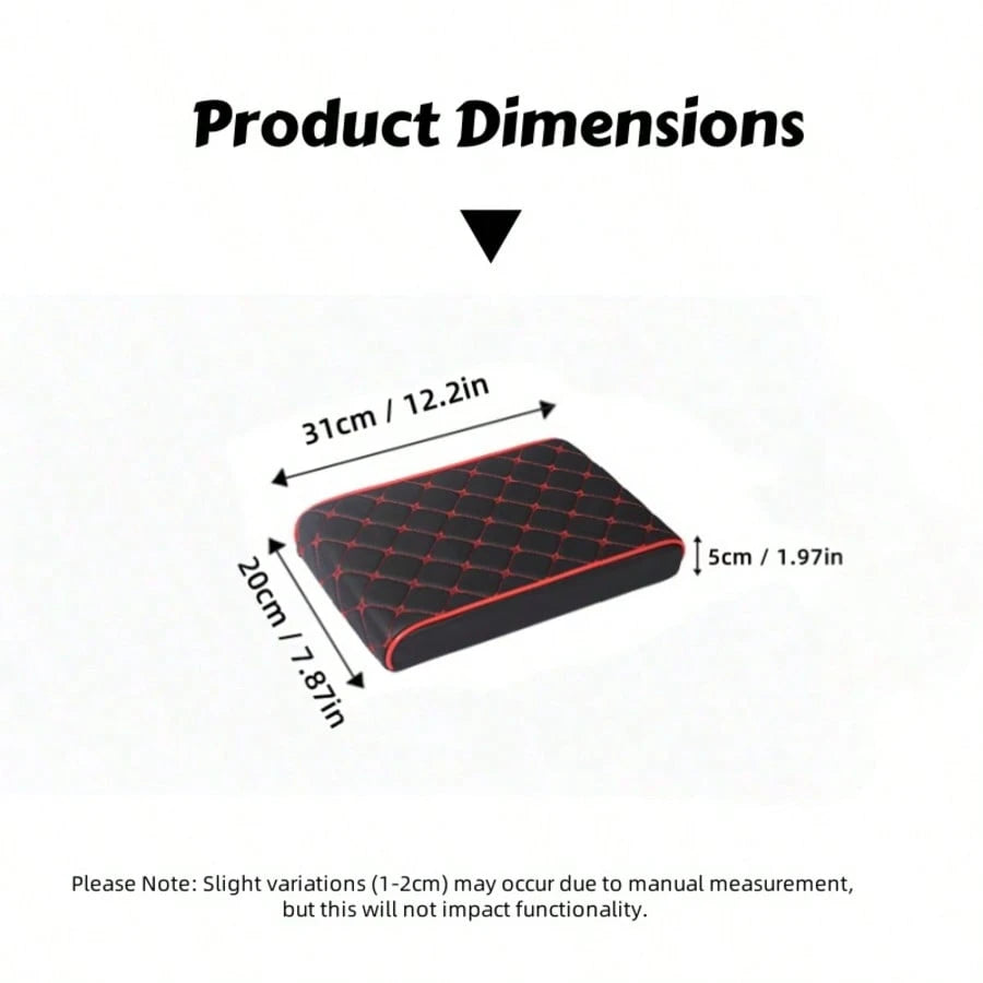 1pc 5cm/2in Thick Car Armrest Pad, Thickened Center Console Cushion, PU Leather Material, Elegant Star Pattern, Solves Pet Damage To Car Interior, Makes Your Journey Pleasant