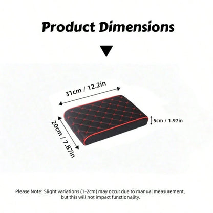 1pc 5cm/2in Thick Car Armrest Pad, Thickened Center Console Cushion, PU Leather Material, Elegant Star Pattern, Solves Pet Damage To Car Interior, Makes Your Journey Pleasant