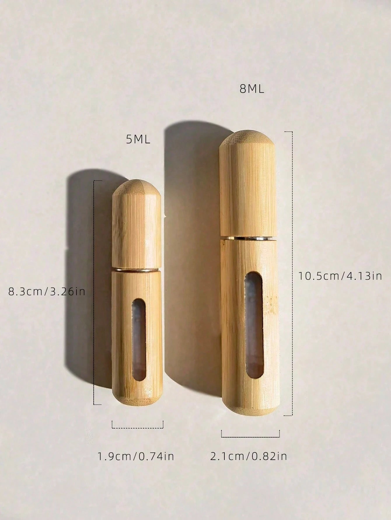 1pc 5ml And 1pc 8ml Perfume Atomizer Bottle With Bamboo Shell, Small Refillable Spray Bottle,Travel Essentials,Back To School,Travel,Dorm Room Essentials College,Travel Essential