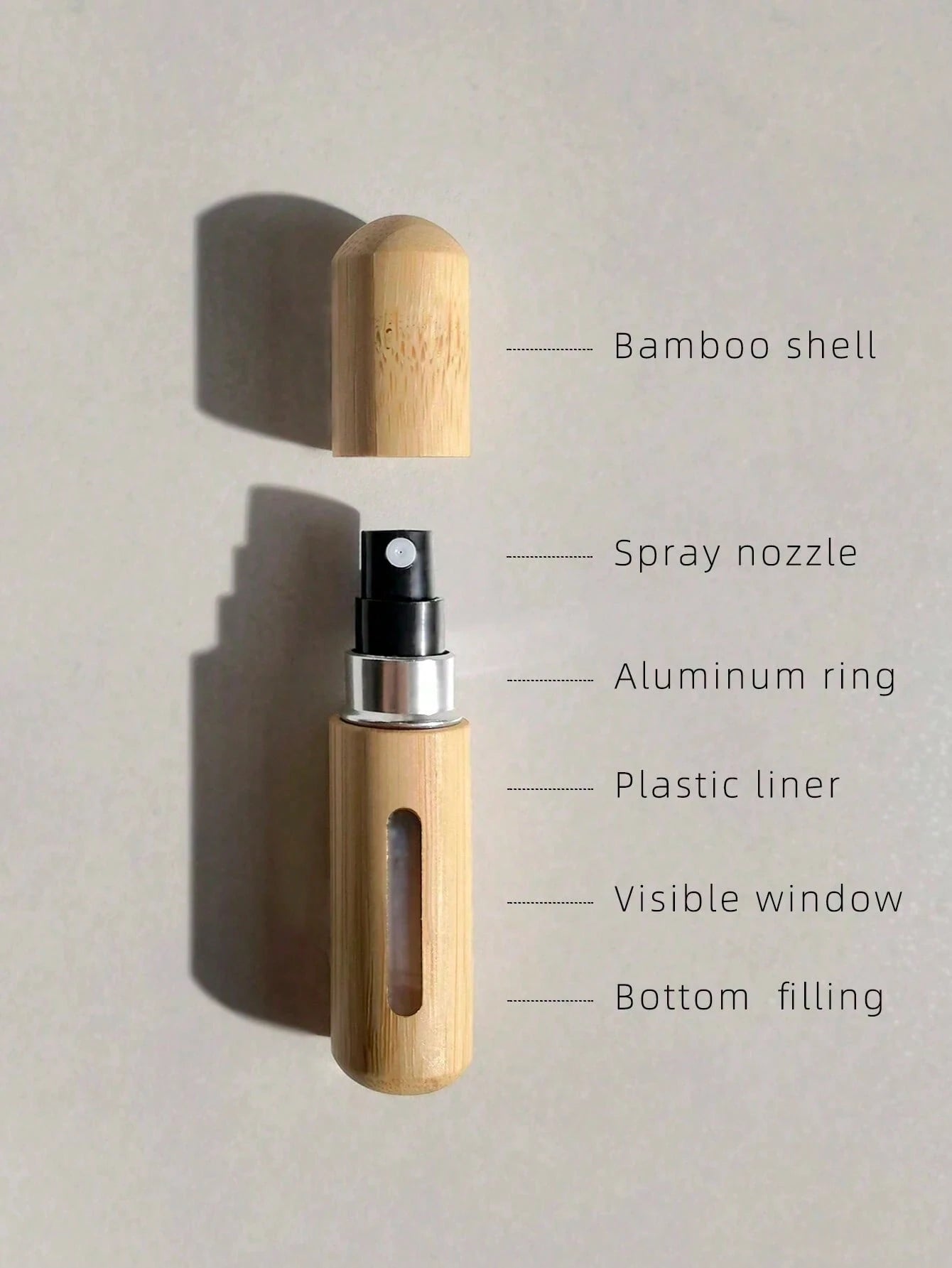 1pc 5ml And 1pc 8ml Perfume Atomizer Bottle With Bamboo Shell, Small Refillable Spray Bottle,Travel Essentials,Back To School,Travel,Dorm Room Essentials College,Travel Essential