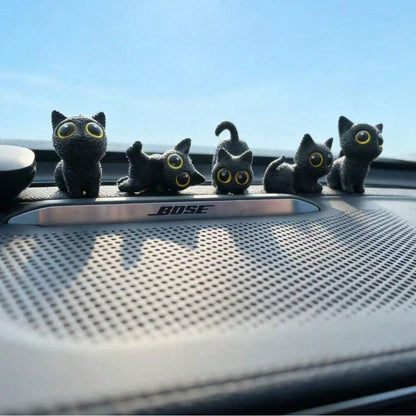 1pc/5pcs Cute Big-Eyed Cat Car Decor Ornament, Automotive Interior Decoration