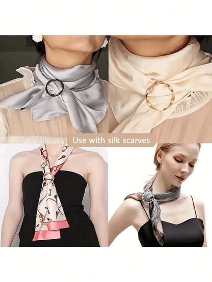 1Pc/5Pcs Multi-Functional Alloy Buckle Set, Women Round Shirt Tie Clips Waist Cinch Fasteners, Fashion Decor Outfit Accessory Adjust Shirt Length For Slim Figure, Ideal Decor For Work Casual Party Dai