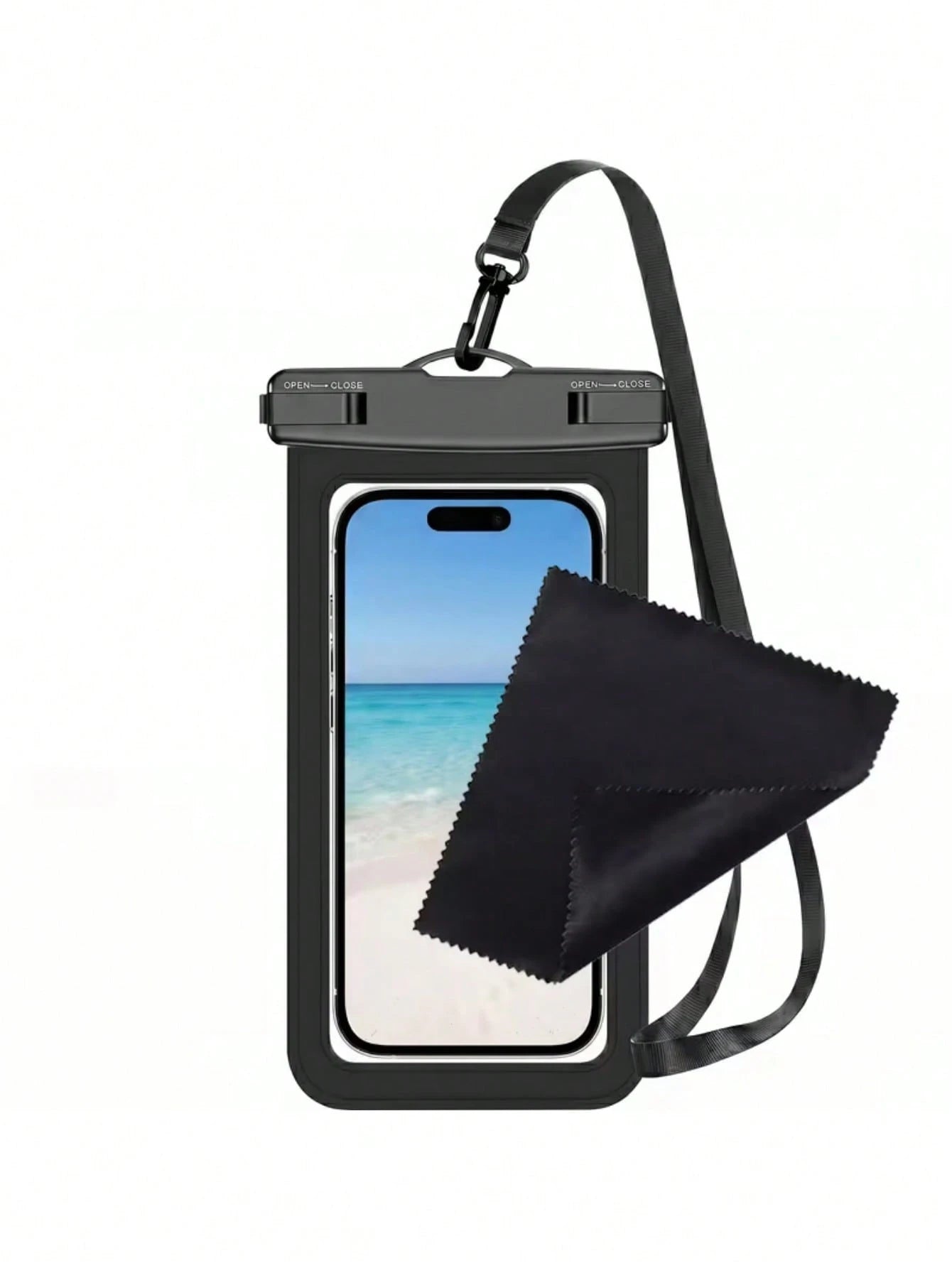 1Pc 8 Inch Waterproof Phone Pouch With 1 Cleaning Cloth, Universal Dry Bag For Drifting Skiing Water Sports, Compatible With IPhone 17/16/15/14/12/11 Pro Max XS Plus, Xia O M I 17/14 Pro, Sa M Sun G G