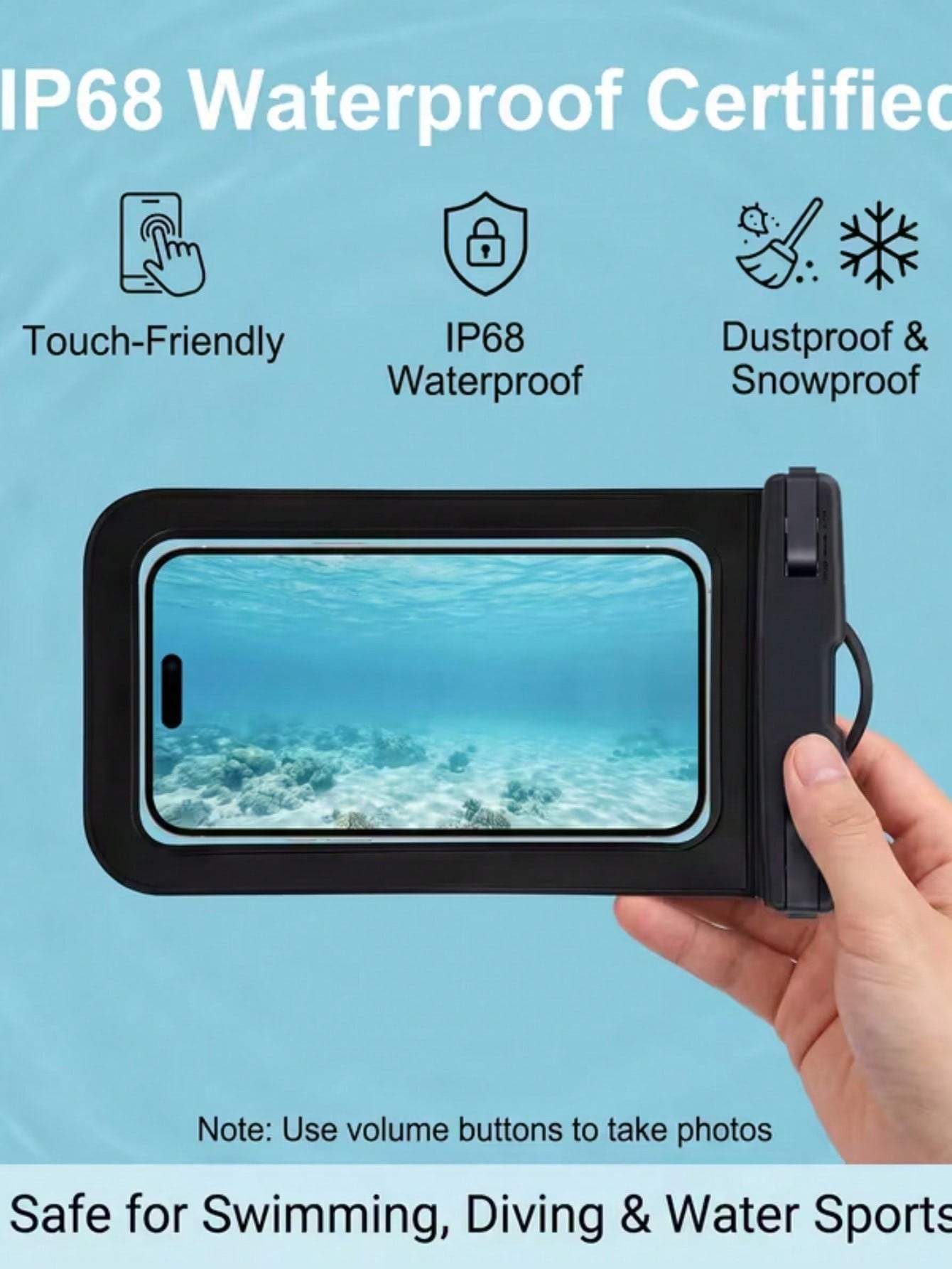 1Pc 8 Inch Waterproof Phone Pouch With 1 Cleaning Cloth, Universal Dry Bag For Drifting Skiing Water Sports, Compatible With IPhone 17/16/15/14/12/11 Pro Max XS Plus, Xia O M I 17/14 Pro, Sa M Sun G G