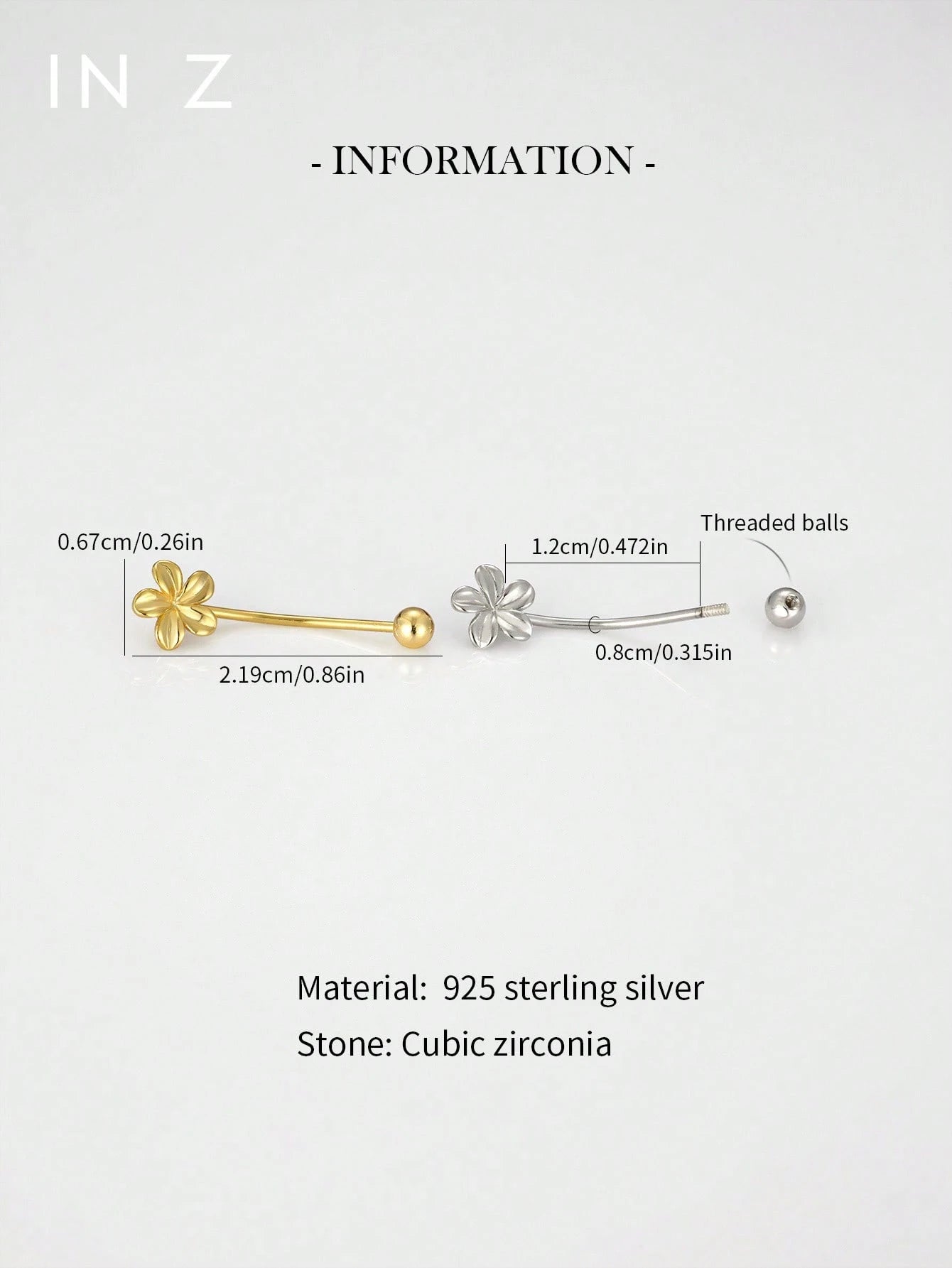 1pc 925 Sterling Silver 5-Petal Flower Belly Ring, Polished 3D 5-Petal Flower Gold Belly Ring, Women's Daily Wear Anniversary Birthday Beach Vacation Belly Jewelry